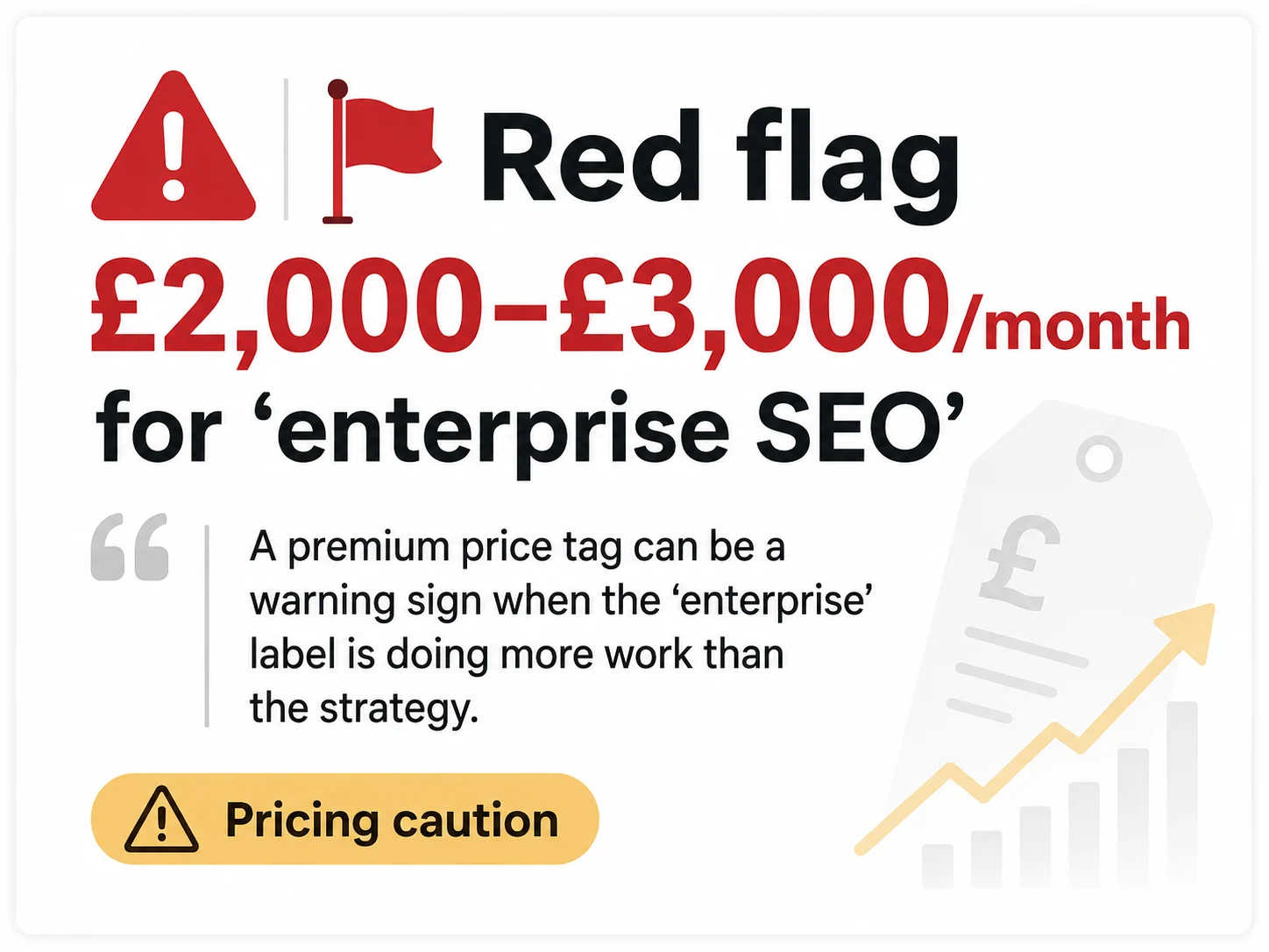 Illustration of the main red flag in enterprise SEO pricing: a large retainer with no clear breakdown of the work being delivered.